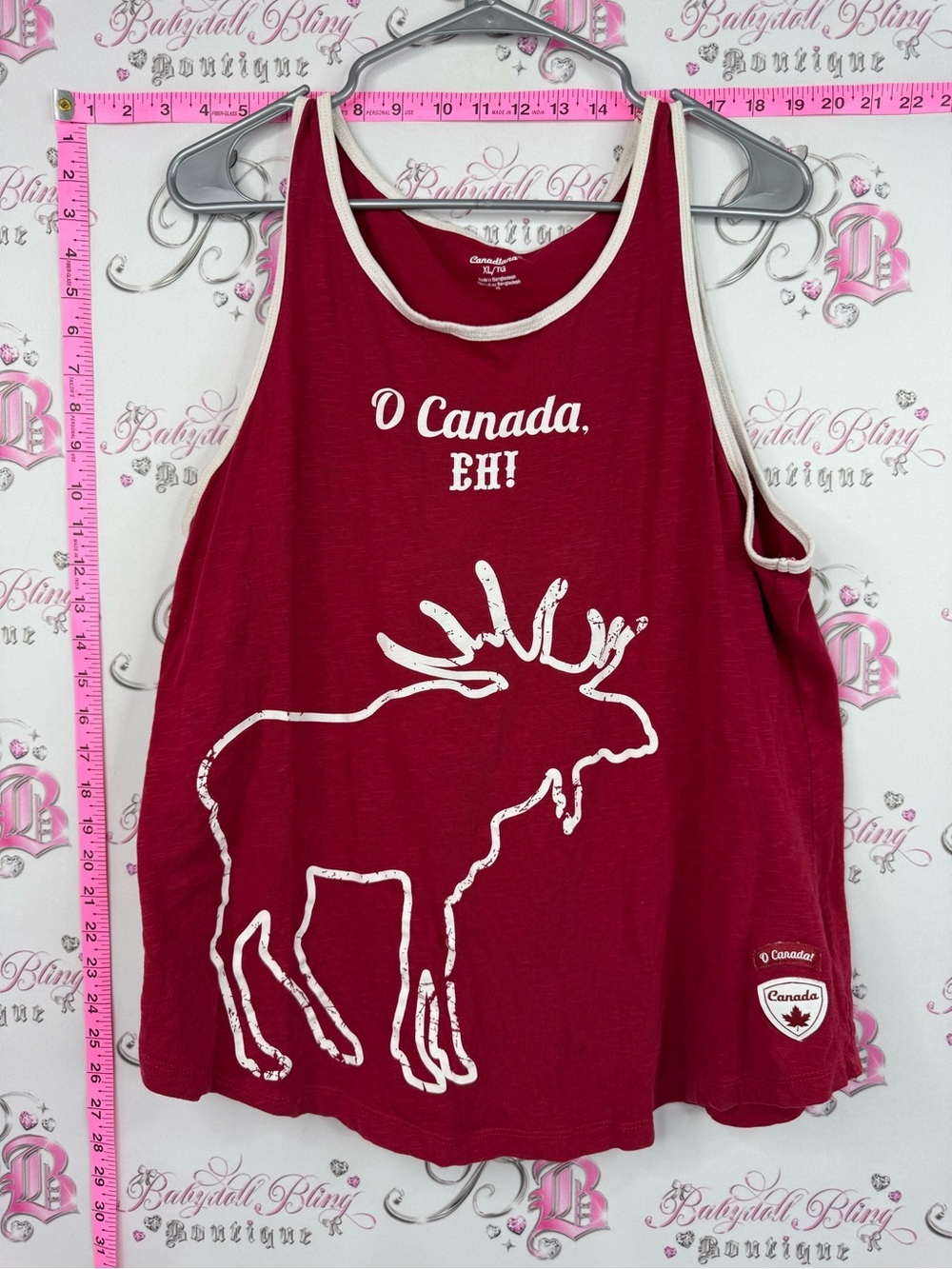 O Canada Eh! Tank top Moose Graphic Tank Top - Red & White